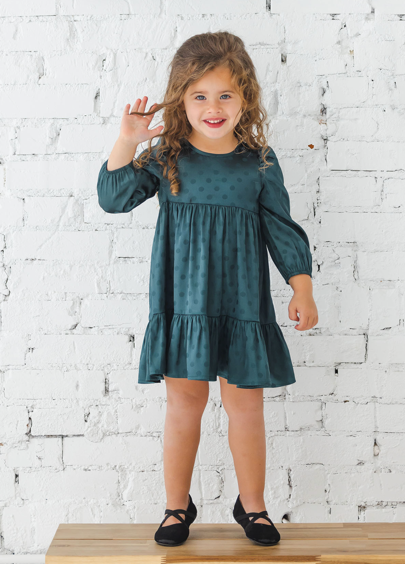 Sage Charmeuse Bow Back Long Sleeve Dress