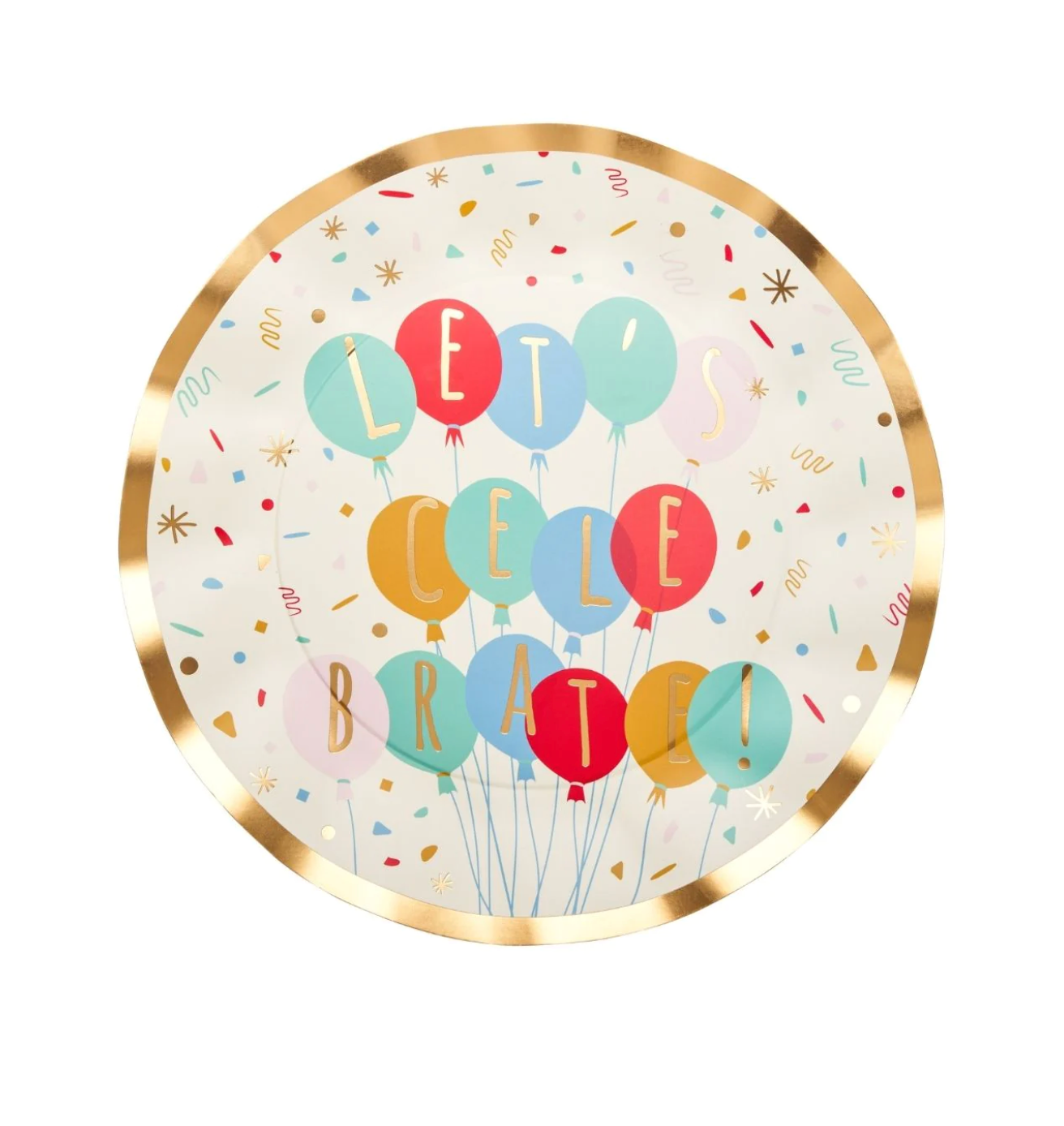 Wavy Dinner Plate Lets Celebrate - 8pkg