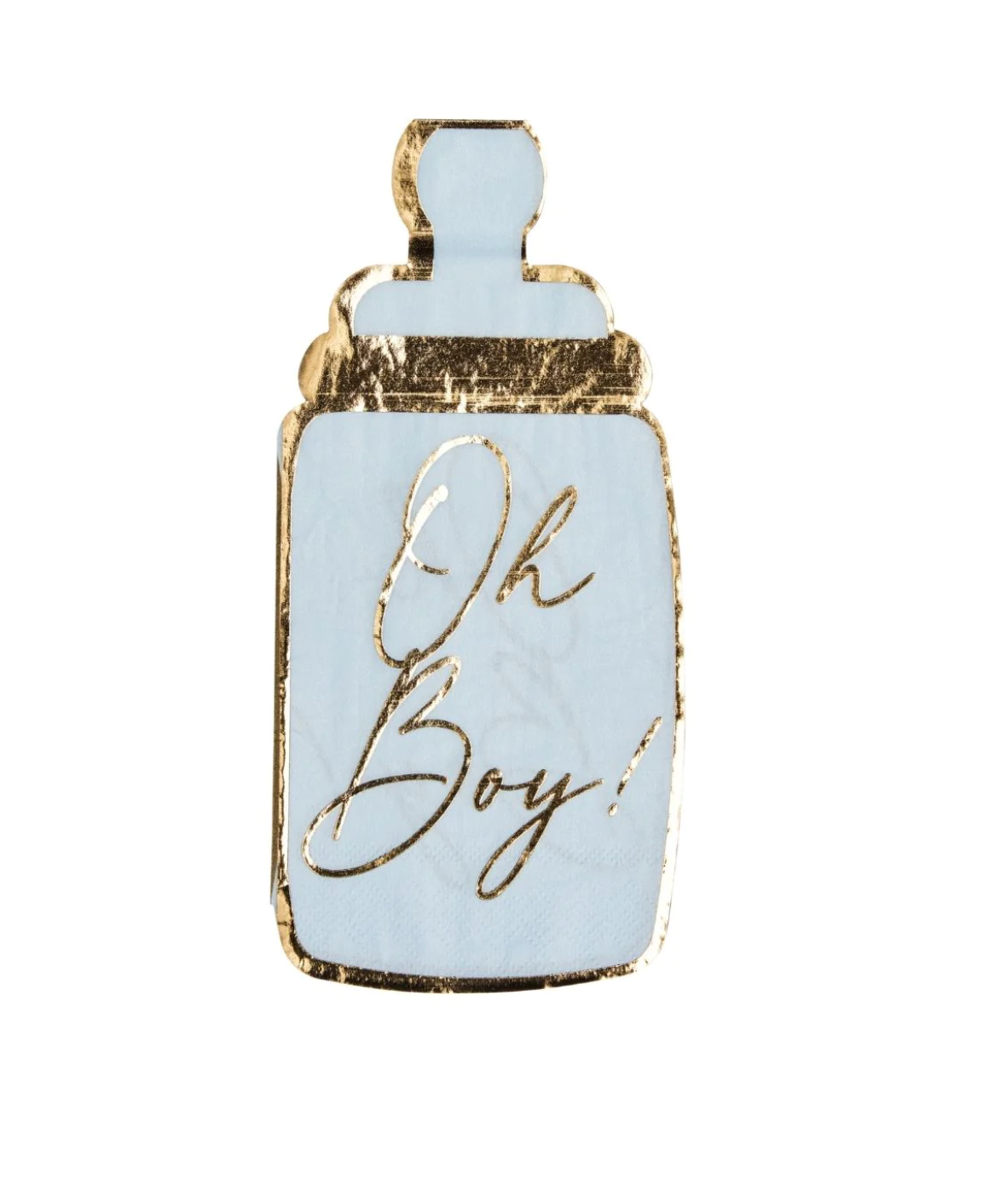 Baby Bottle Die Cut Guest Towel Hey Baby Blue - 16pkg