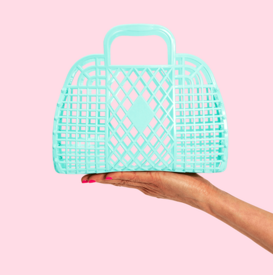 Seafoam Small Retro Basket