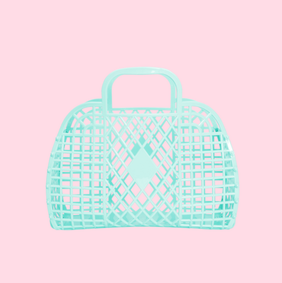Seafoam Small Retro Basket
