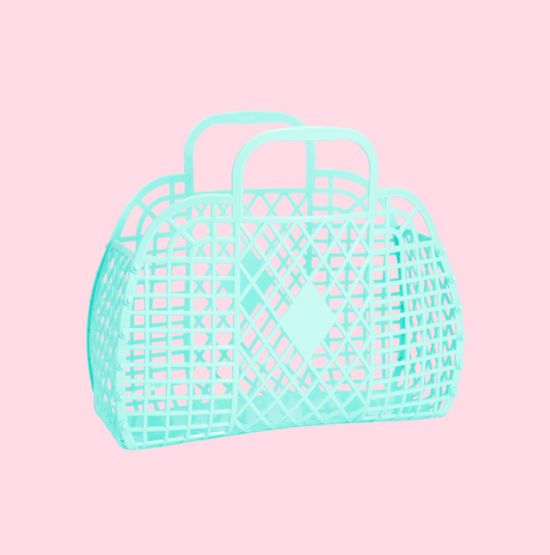 Seafoam Small Retro Basket