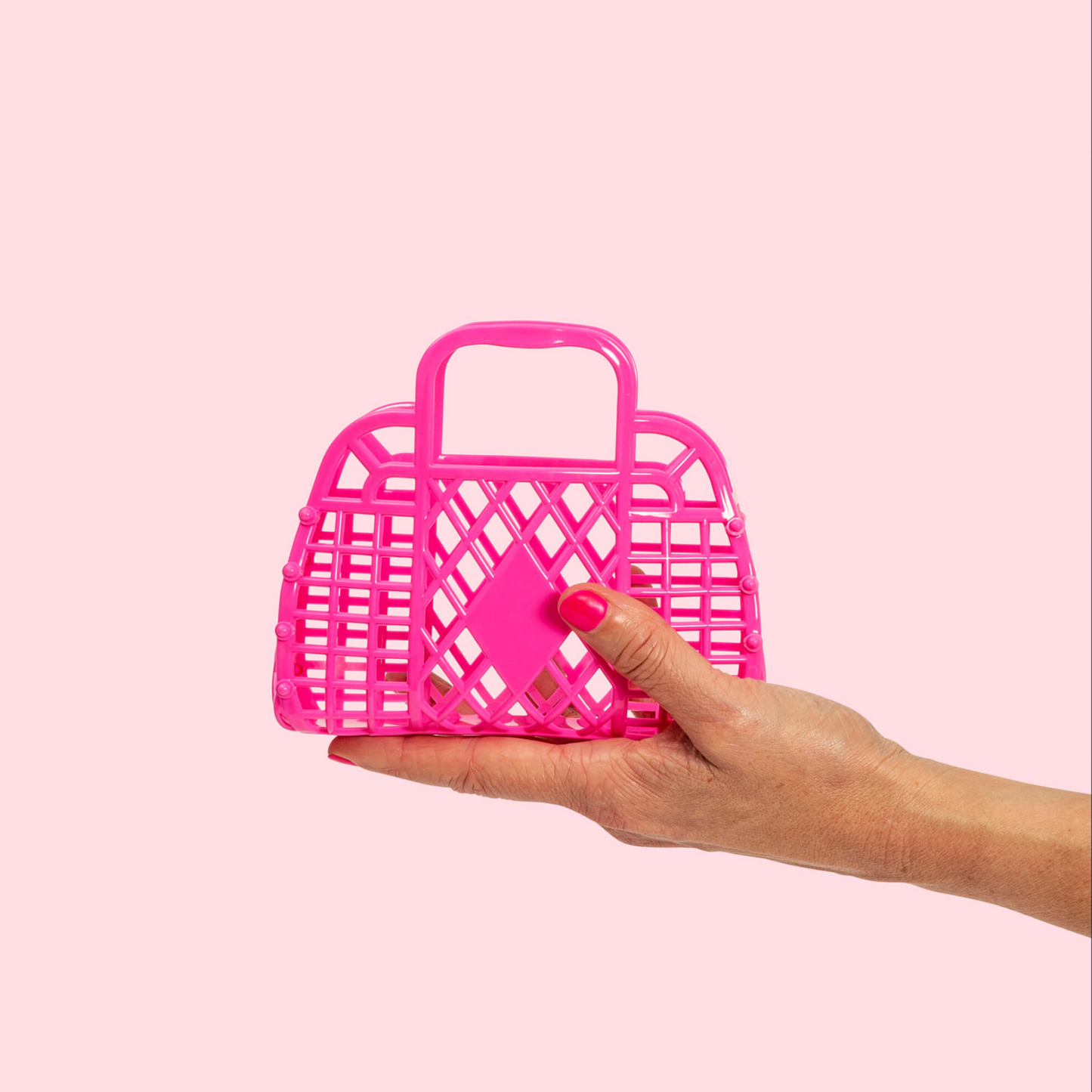 Mini Berry Pink Retro Basket