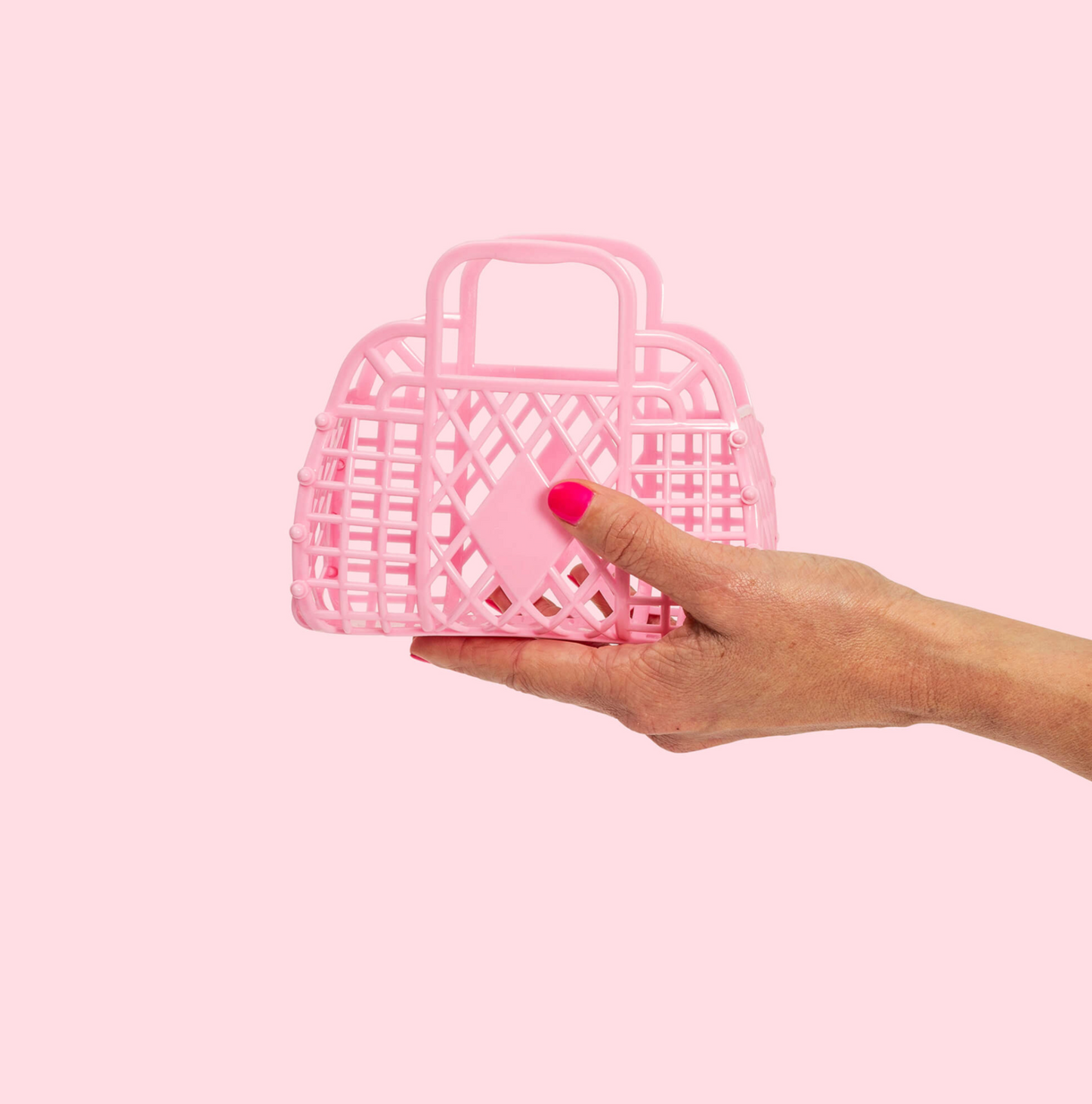 Mini Bubblegum Pink Retro Basket