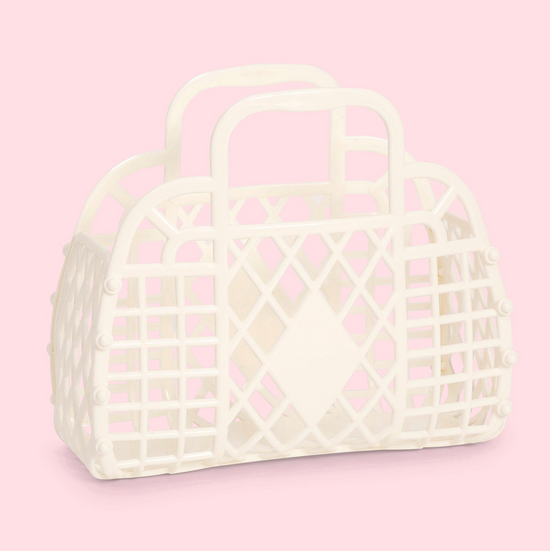 Load image into Gallery viewer, Mini Cream Retro Basket
