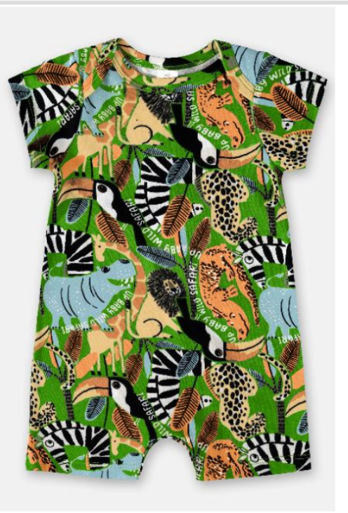 Jungle Friends Colorful Jersey Cotton Romper