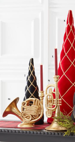 Load image into Gallery viewer, 11.5&amp;quot; French Horn Gold Foiled Taper Candleholder
