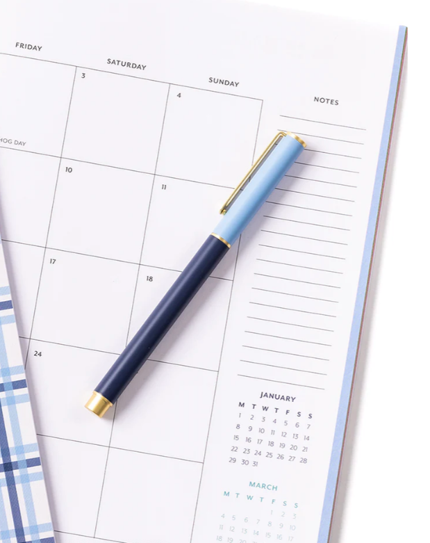 Blue Colorblock Snap Cap Pen