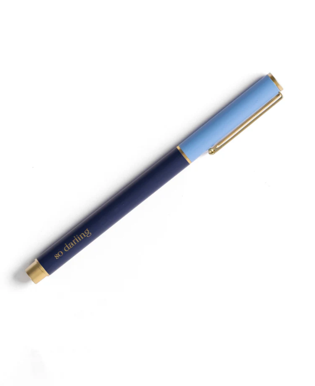 Blue Colorblock Snap Cap Pen