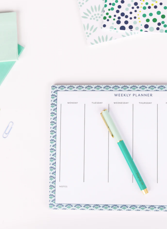 Teal Colorblock Snap Cap Pen