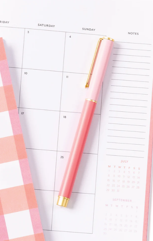 Pink Colorblock Snap Cap Pen