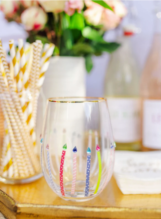 Candle Stemless Wine Glass