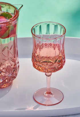 Blush Wine Traditional Stemmed Shatterproof Glass - 6oz