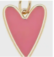 Heart Enamel Charm in Pink