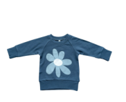 Little Girl's Blue Flower Sweatshirt