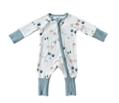 Animal Footprint Long Sleeve Zip Romper