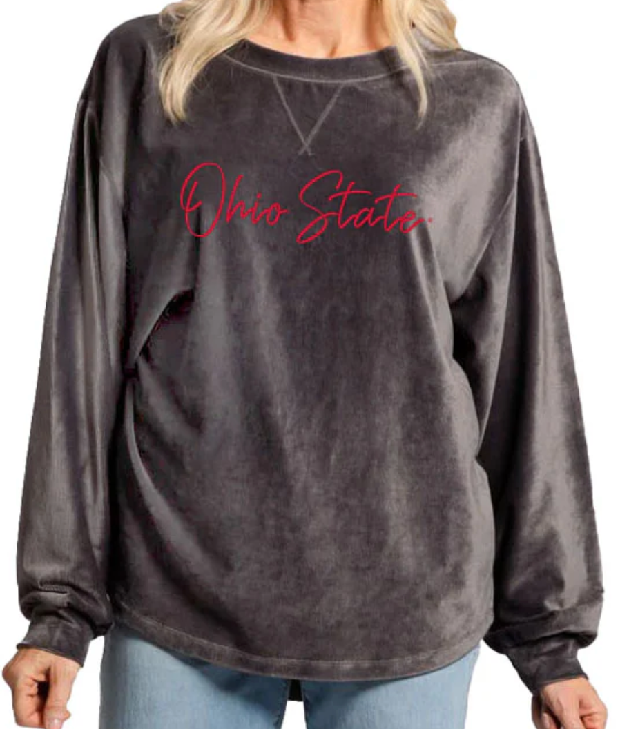 Carly Corduroy Ohio State Crewneck