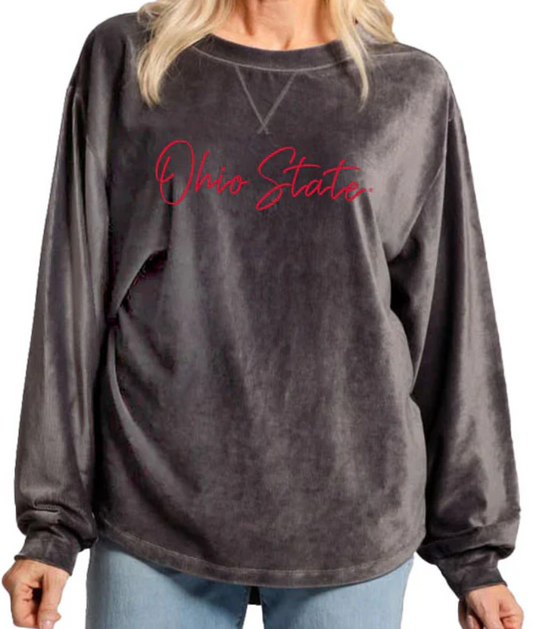 Carly Corduroy Ohio State Crewneck