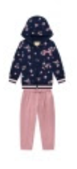 Navy Blue Floral Jacket W/ pants