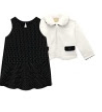 Black Dress W/ White Coat