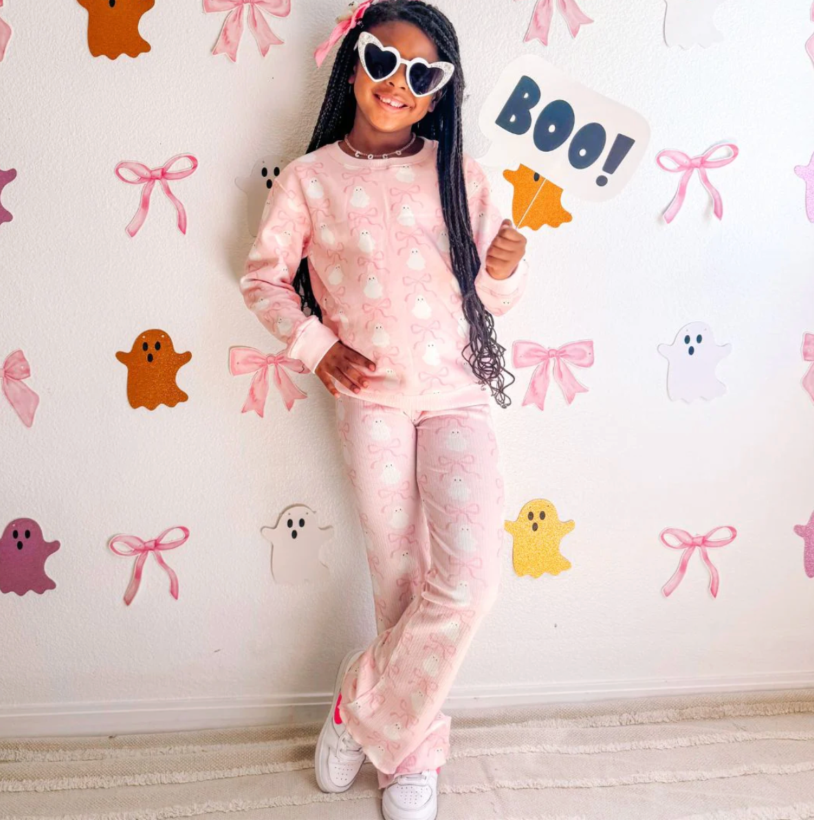 Coquette Ghost Pink Halloween Sweatshirt