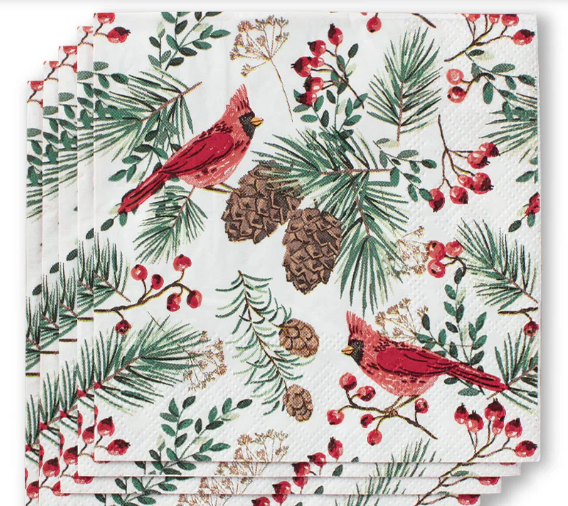 Winter Cardinals Cocktail Napkins