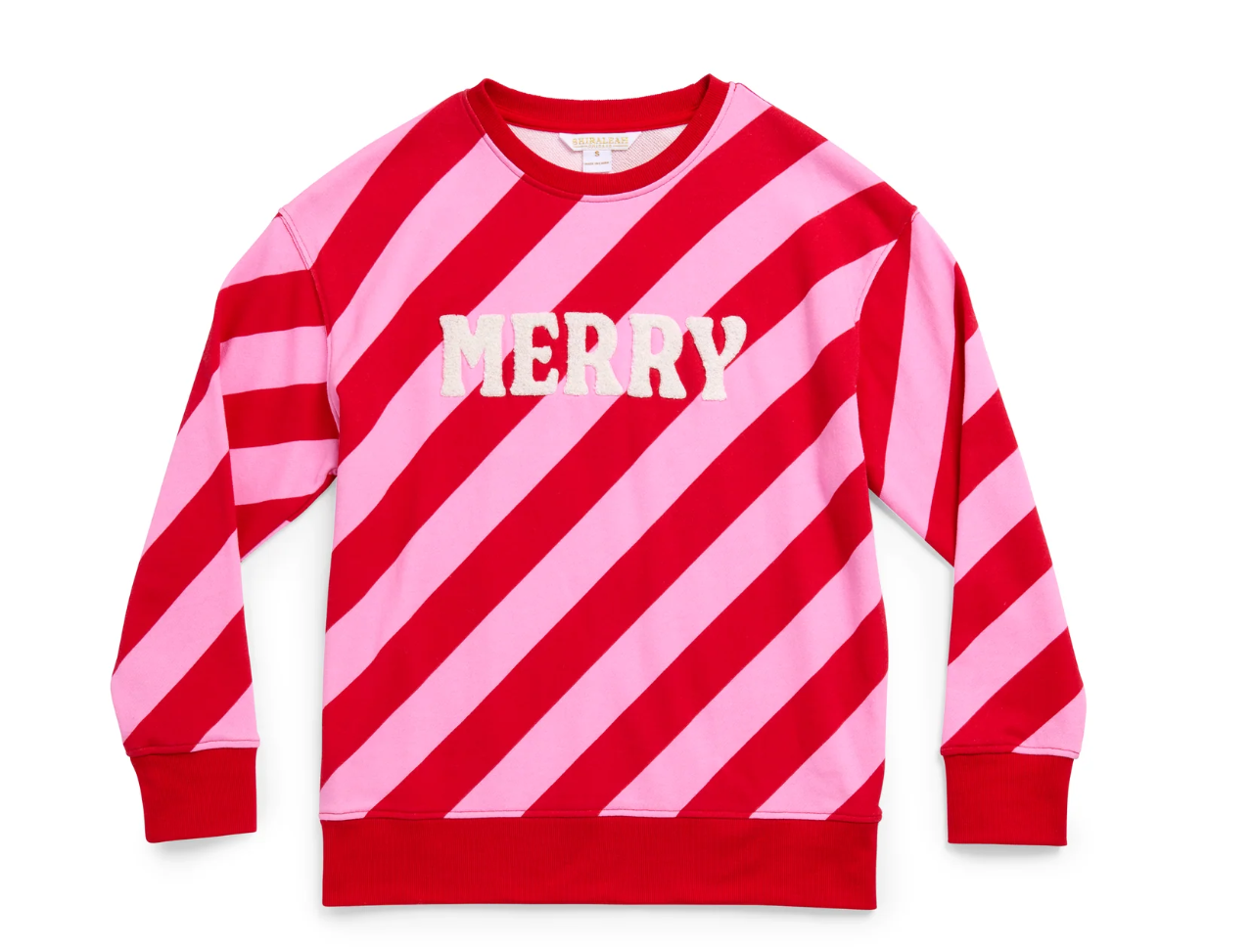 "Merry" Diagonal Stripped Classic Sweatshirt