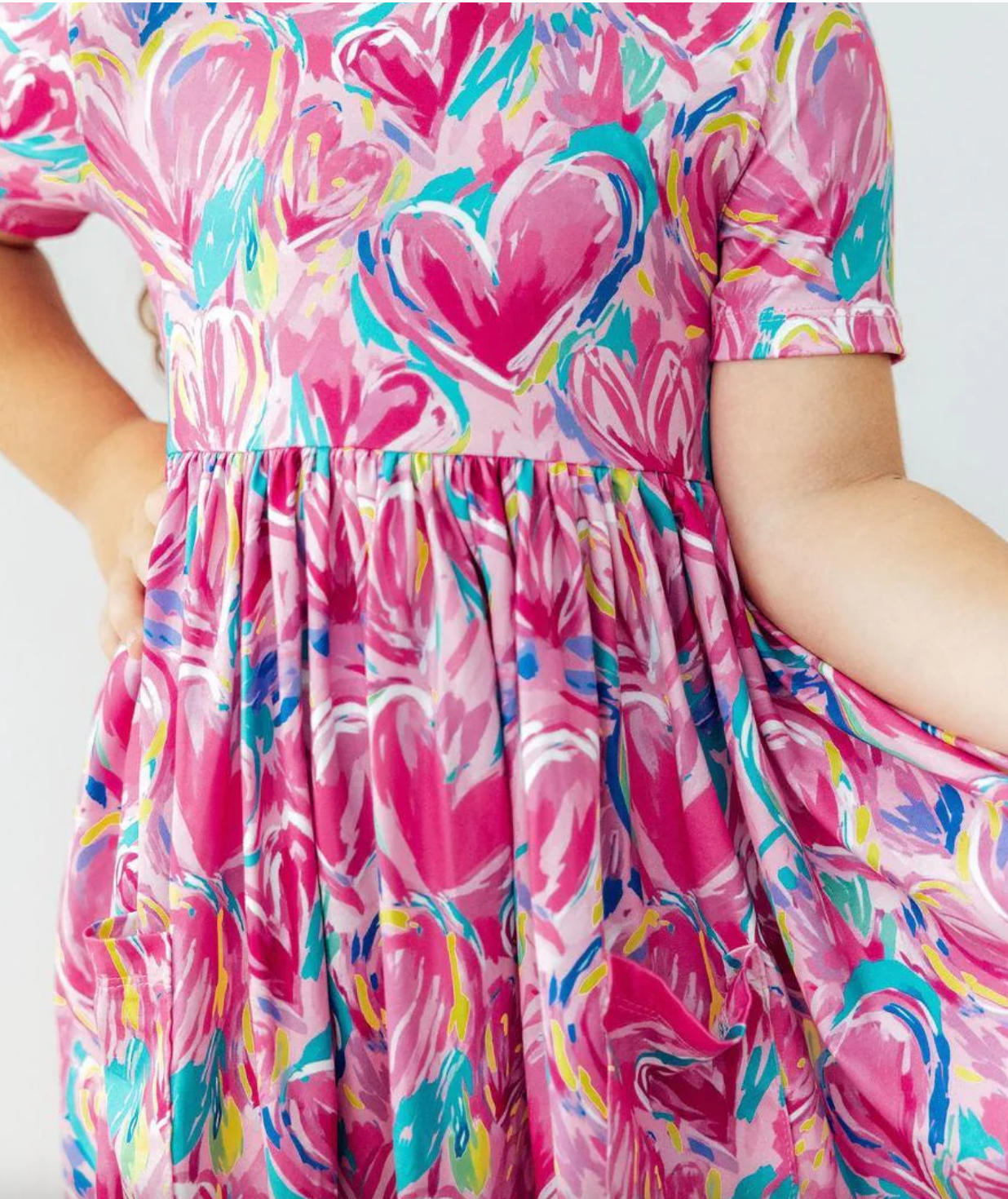 Sweetheart Scribble S/S Pocket Twirl Dress 