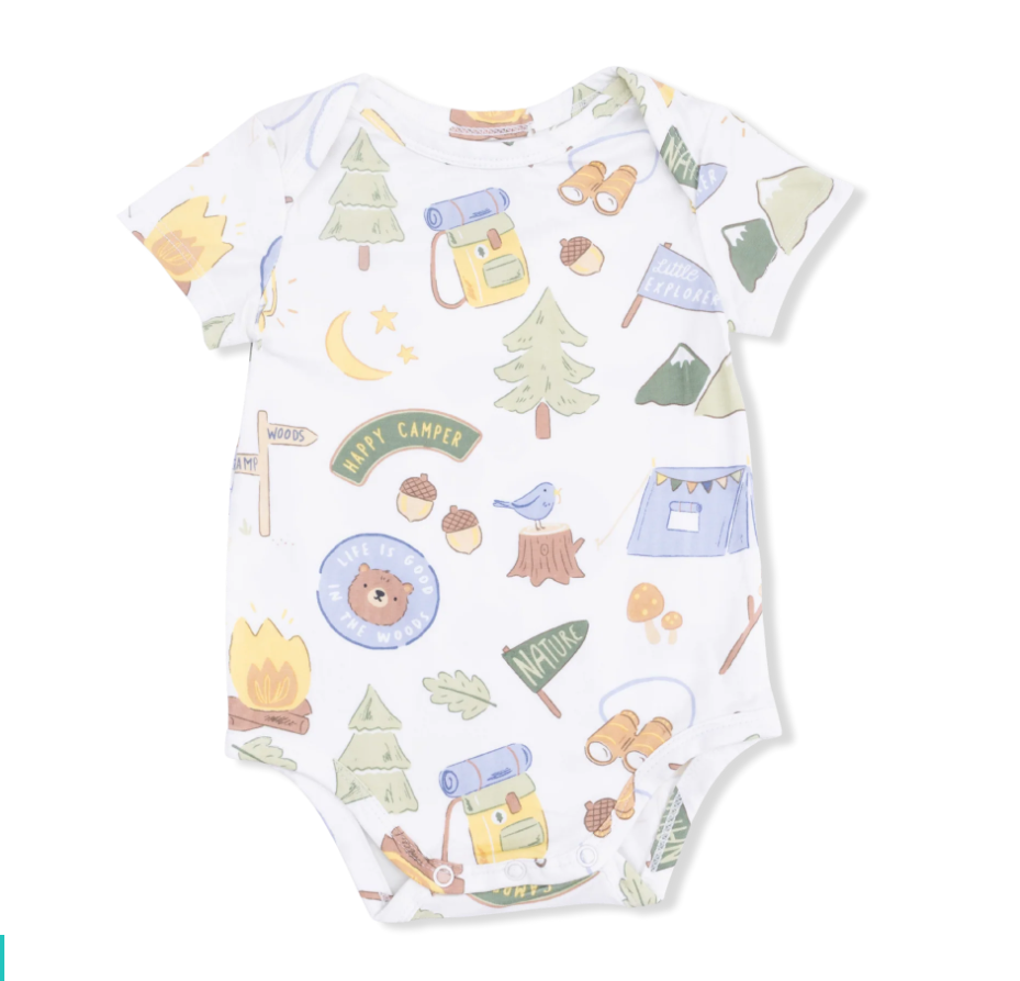 Camping Blue- Short Sleeve Bodysuit