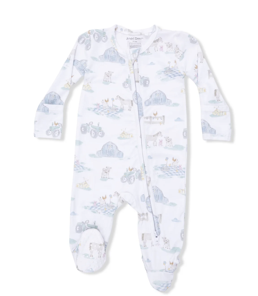 Farm Animal Party- 2 Way Zipper Footie