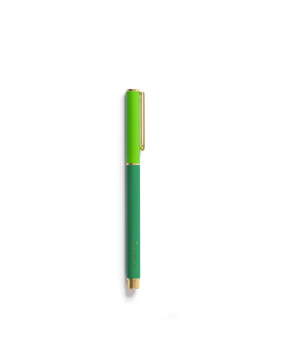 Green Colorblock Snap Cap Pen