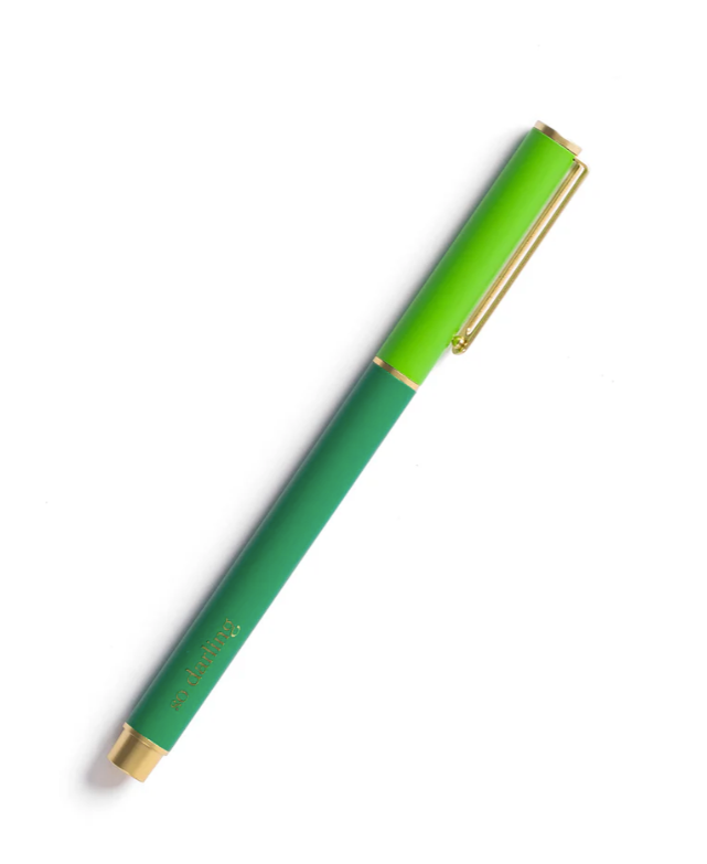 Green Colorblock Snap Cap Pen