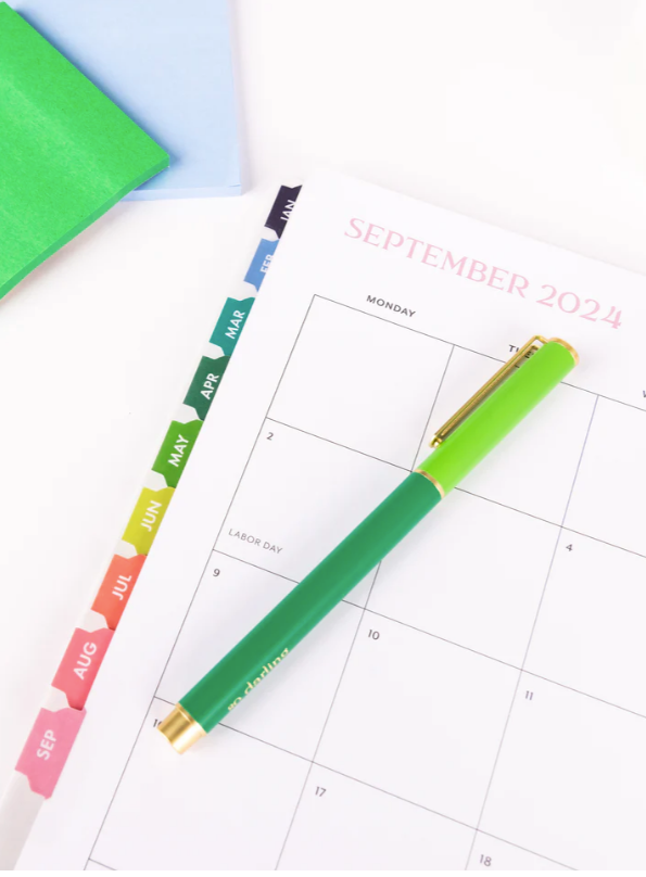 Green Colorblock Snap Cap Pen
