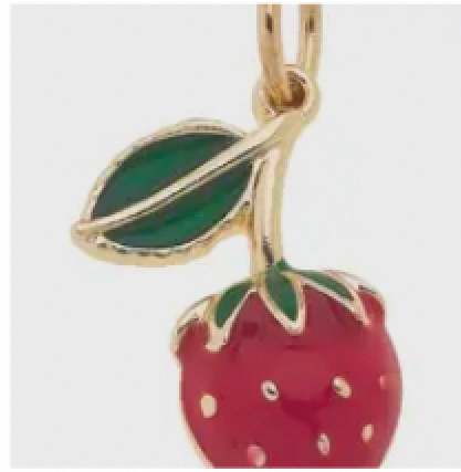 3-D Strawberry Charm in red and green