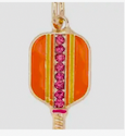 Pave Pickleball Paddle Charm in Orange