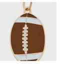 Football Enamel Charm in Brown