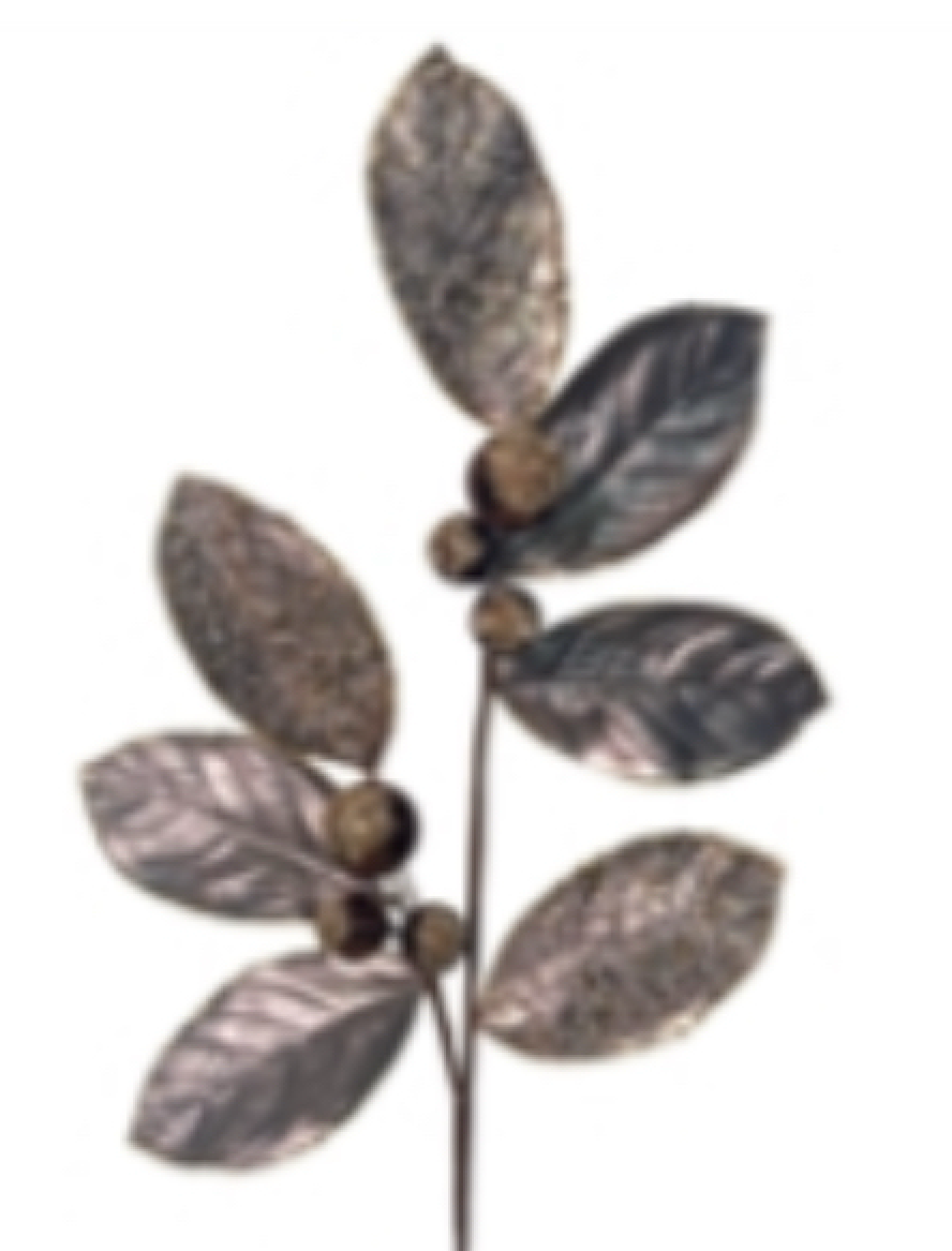Icy Ice Metallic Magnolia Leaf Ball Spray