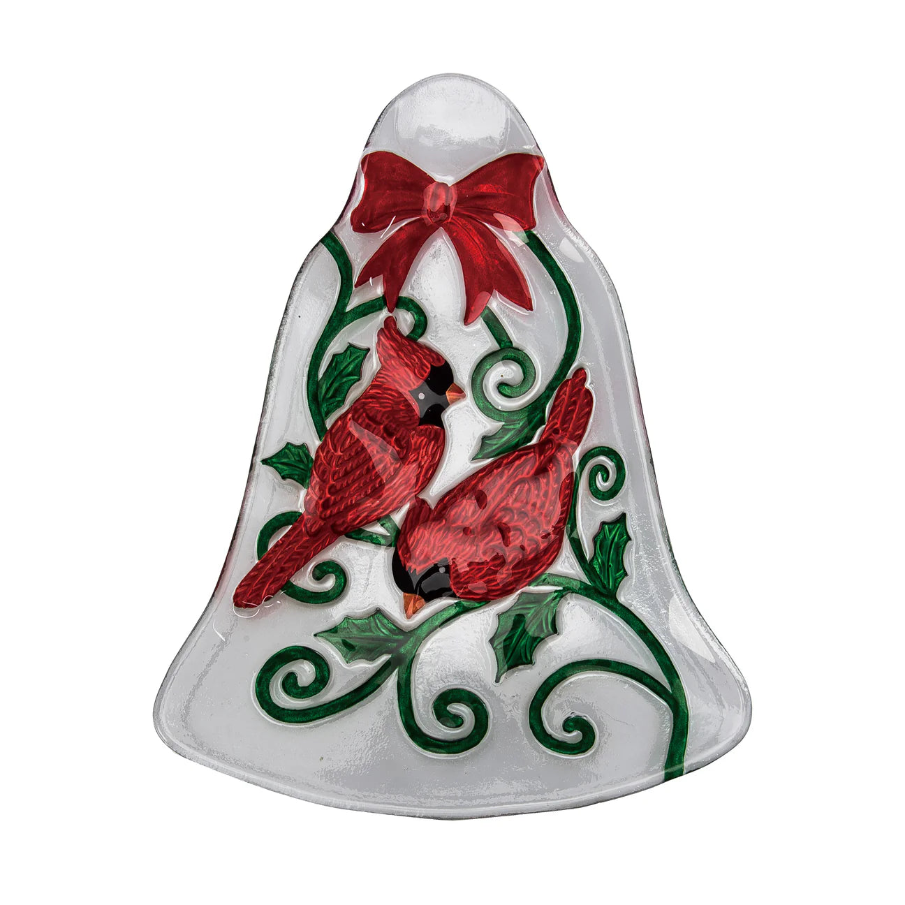 Glass Cardinal Bell Platter
