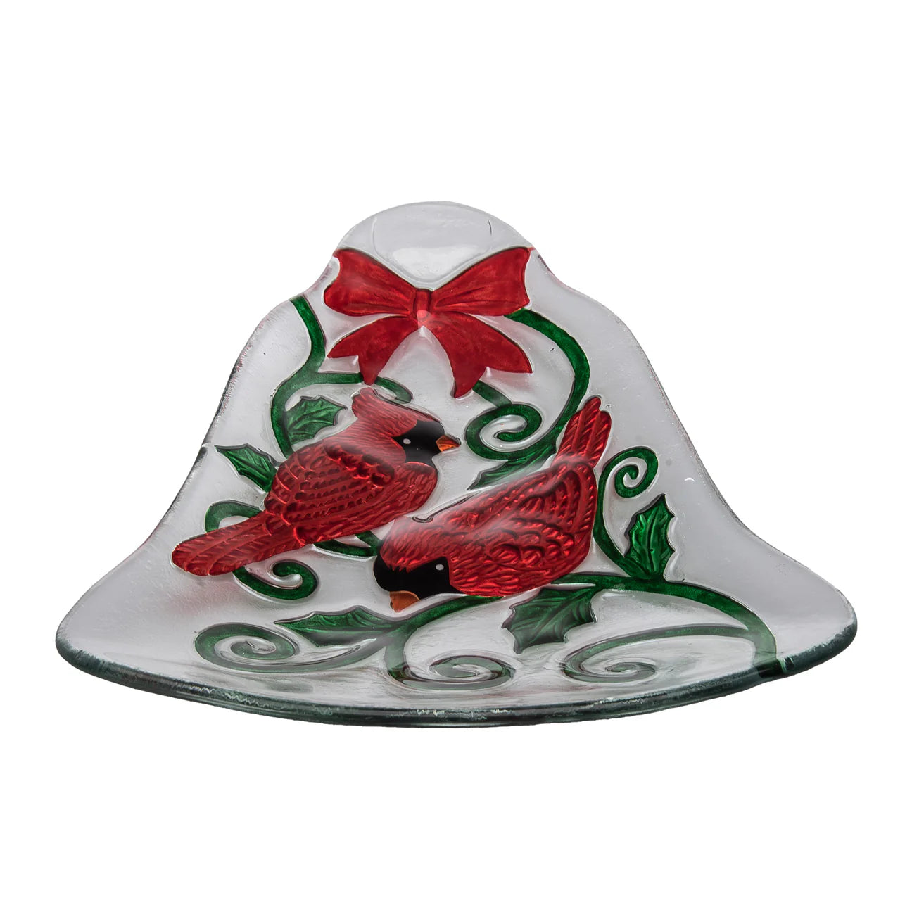 Glass Cardinal Bell Platter