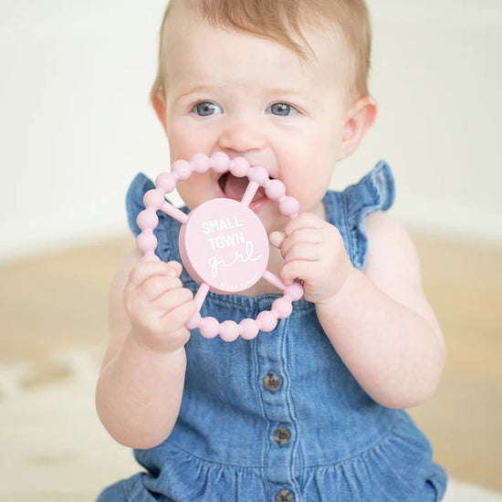 Load image into Gallery viewer, Small Town Girl Teether Dusty Rose

