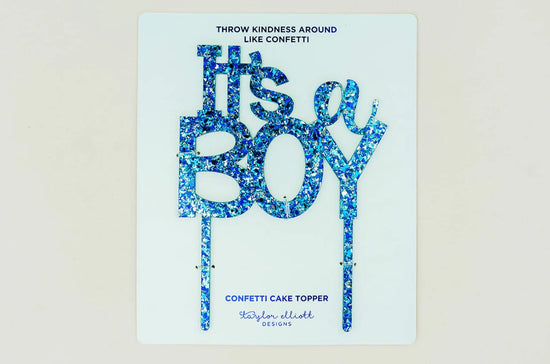It's a Boy Glittery Cake Topper