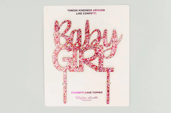 It's a Girl Glittery Glam Cake Topper
