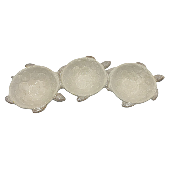 Ceramic Turtle 3 Section Bowl