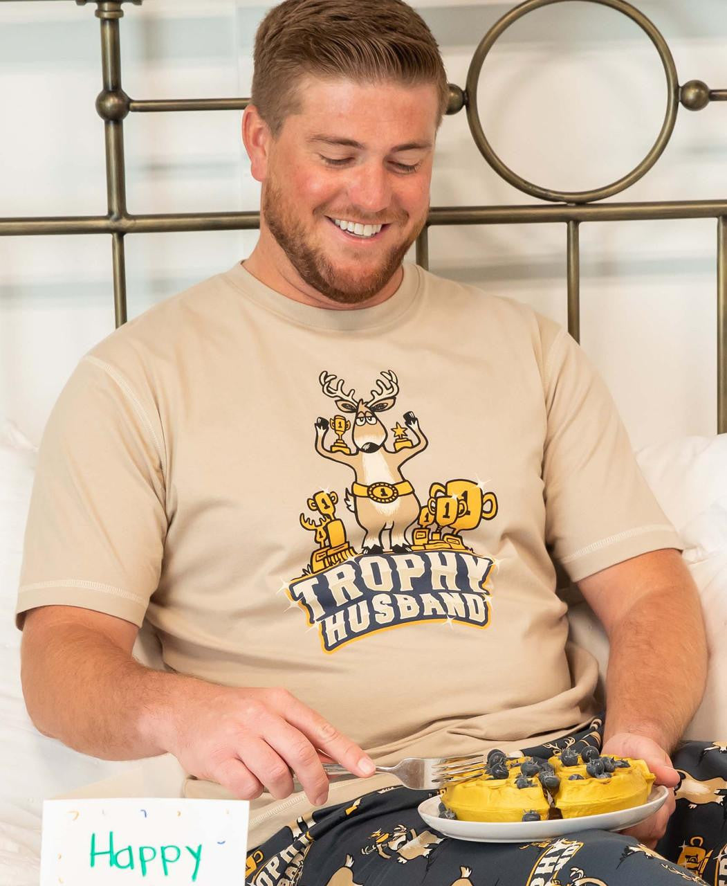Trophy Husband Grey Men's Buck PJ Tee