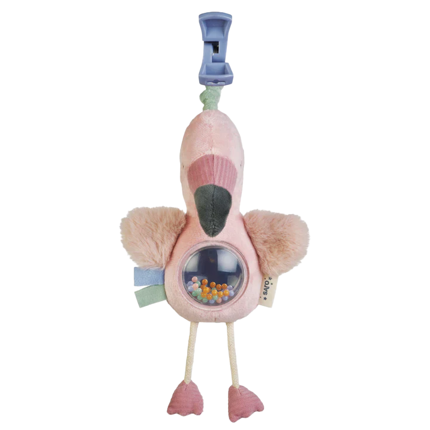 Jungle Party Mirror Rattle Flamingo