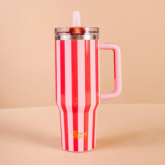 Peppermint Stripes 40oz Lifestyle Flip Straw Tumbler