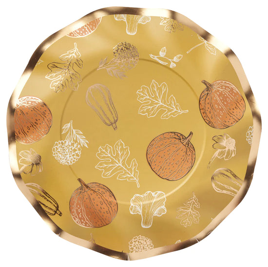 Harvest Garden Salad Plates with Foil Set/8
