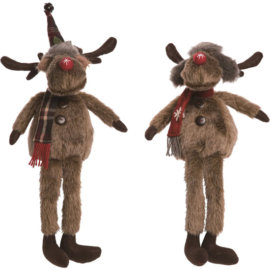 Plush Rustic Shelf Sitter Reindeer