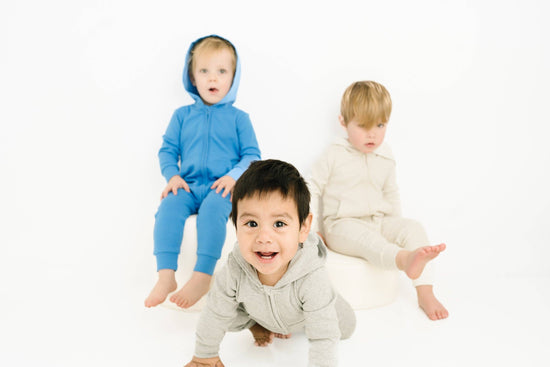 Ash Gray Zip Up Hooded Romper