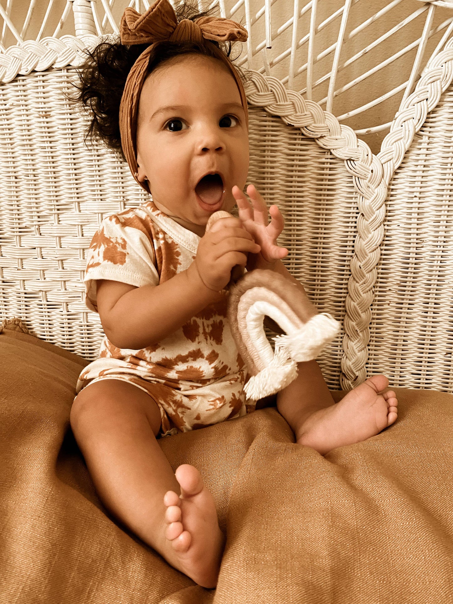 Mini-Macrame Rainbow Teething Toy for Baby (Natural)